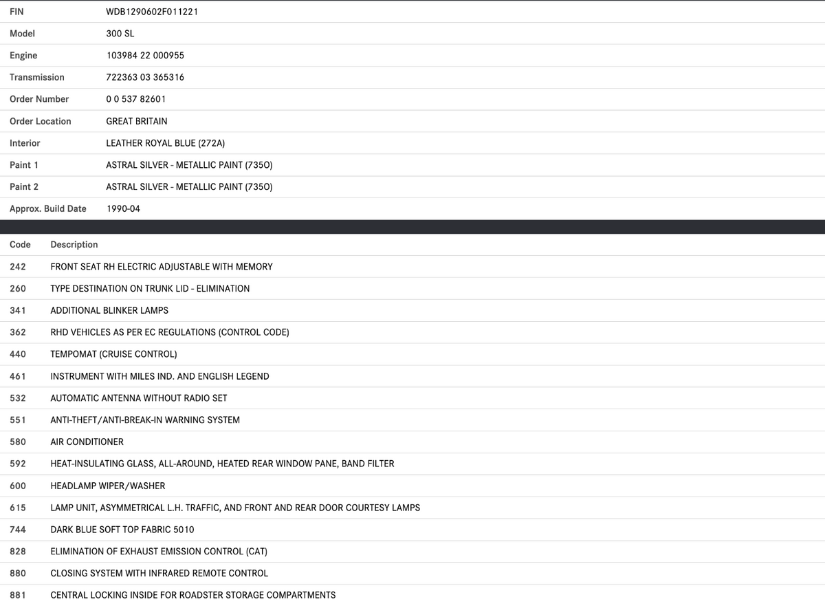 45209 Mercedes-Benz R129 300SL Coupe Door Safety Check Strap